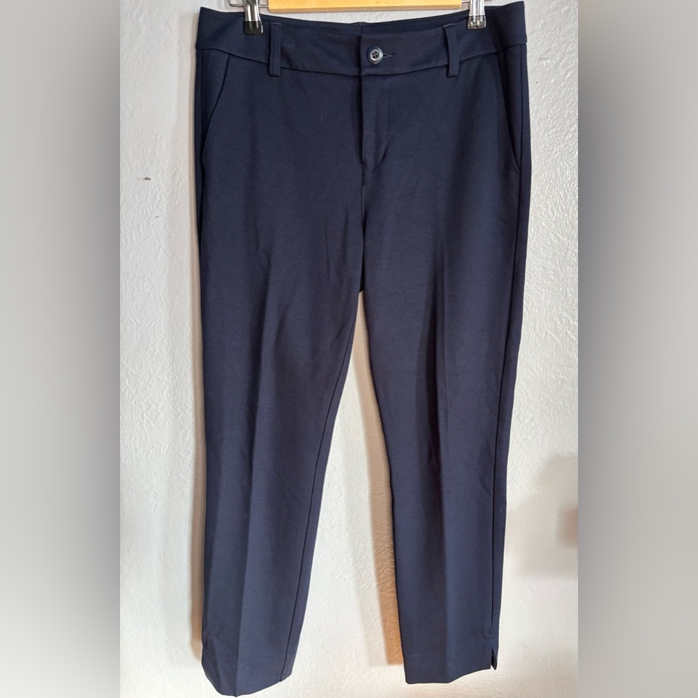 Cabi Womens Dress Pants Size‎ 8 Blue Capote Knit Ankle Front Seam Career